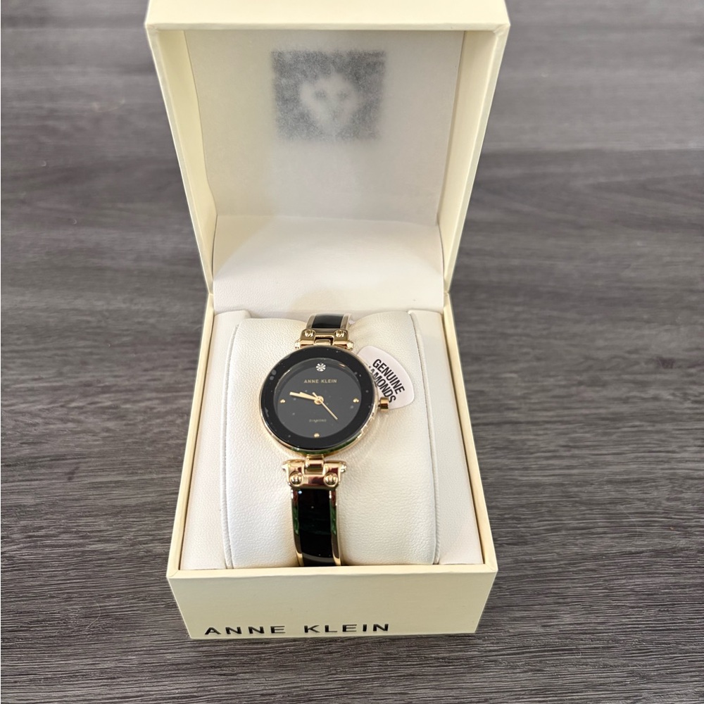NWT Anne Klein Women's Watch in Black and Gold